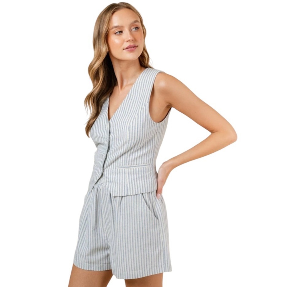 Mila Cotton Stripe Vest - Picture 4 of 7